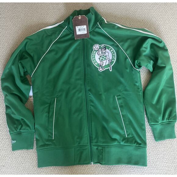 Boston Celtics Mitchell & Ness Medium Warmup Jacket - New With Tags - Picture 1 of 3